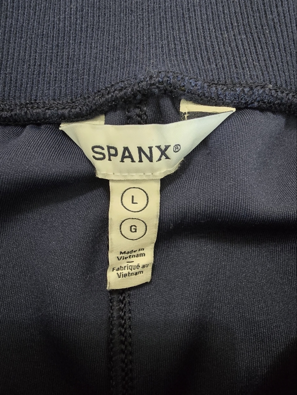Spanx AirEssentials Front Stripe Wide Leg Pant Navy Women's Large Athleisure - Picture 9 of 9